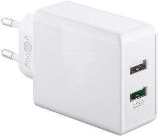 Dwuportowa szybka ładowarka USB QC3.0 28W biała 44957