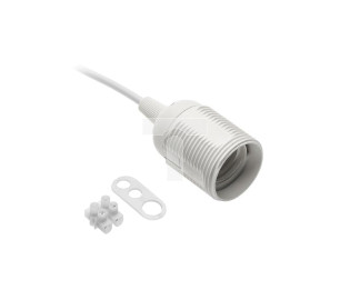 Gniazdo E27 z przewodem i kostką,AC220-240V,max.60W,2x0,75mm2,16cm,biały