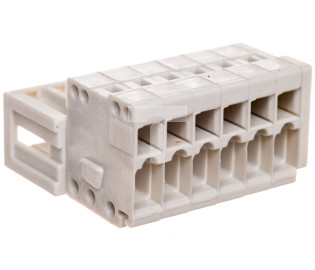 Gniazdo MCS-MINI Classic pinowe 6-torowe raster 3,5mm jasnoszare 734-306 /100szt./