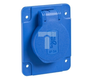 Gniazdo PK niebieskie 2p+PE 10/16A 250 V francuskie IP54 tablicowe PKN61B