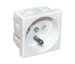 Gniazdo elektryczne 45x45, białe - 2P+Z PZ01B