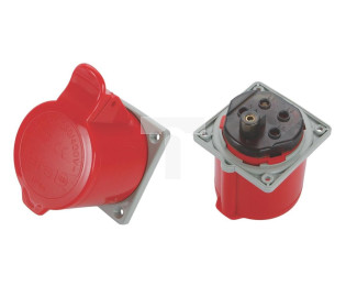 Gniazdo izolacyjne tablicowe 4P 16A 400V czerwone IP44 154