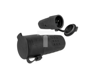 Gniazdo przenośne gumowe z/u 16A 250V IP44 LUX D.3157L