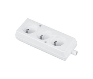 Gniazdo przenośne trzykrotne 16A 2P+Z 250V białe GN-370
