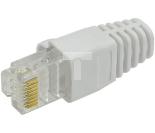 Gumowa osłonka wtyku RJ45 biała WORECZEK 100szt.