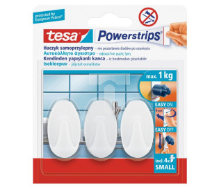 Haczyk POWERSTRIPS Trend mały, biały /6szt./