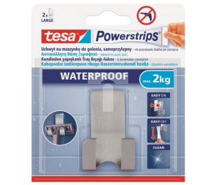 Haczyk samoprzylepny POWERSTRIPS WATERPROOF do maszynki do golenia metal 59709-00004-00 /6szt./