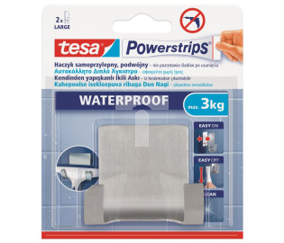 Haczyk samoprzylepny POWERSTRIPS WATERPROOF podwójny metal 59710-00004-00 /6szt./