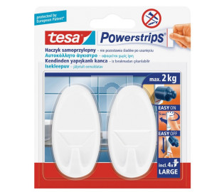 Haczyk samoprzylepny POWERSTRIPS okrągły, duży, biały /2szt./