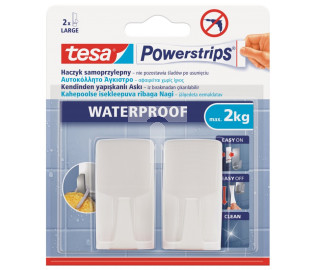 Haczyk samoprzylepny POWERSTRIPS prostokątny, duży, biały /2szt./