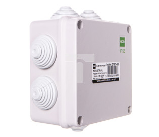 INDUSTRIAL Puszka hermetyczna n/t 129x129x61 z 7 dławnicami IP55 szara 2701-02