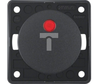 Integro Flow Łącznik klawiszowy przyciskowy 10A 250V podświetlany z czerwoną soczewką antracyt 937722505
