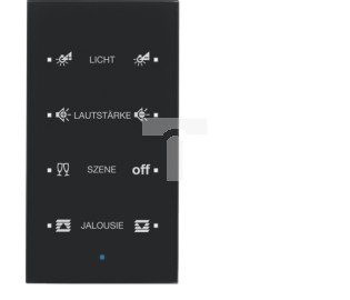 KNX Szklany sensor dotykowy 4-krotny konfigurowalny szkło czarne TS Sensor 75144935