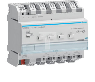 KNX e/s sterownik DALI 4-kanałowy, komunikacja broadcast TXA664D
