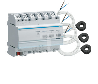KNX system Wskaźnik zużycia energii z 3 przekładnikami TE332