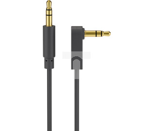 Kabel audio AUX, 3,5 mm stereo 3-pinowy, cienki, CU, kątowy 0,5m 67782