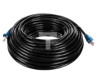 Kabel krosowy outdoor patchcord U/UTP kat.6 CCA czarny 30m 94393