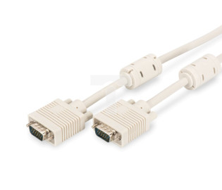 Kabel połączeniowy VGA Typ DSUB15/DSUB15, M/M beżowy 10m AK-310103-100-E