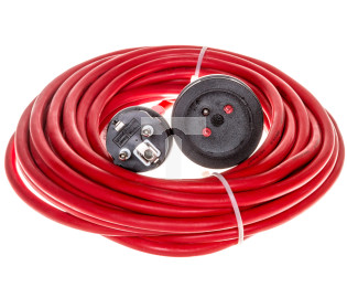 Kabel przedłużajacy (przedłużacz) 10m czerwony 1x230V H05VV-F 3G1,5 1167464