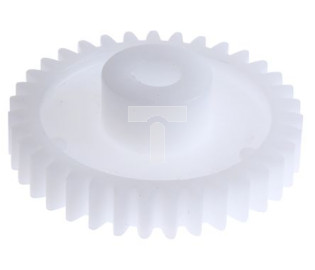 Koło zębate walcowe, moduł: 1, l.zębów: 35, śr. piasty: 14mm, śr. otworu: 6mm, POM