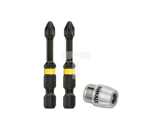 Końcówki wkrętarskie udarowe TORSION 2xPH2 + uchwyt DT70536T-QZ