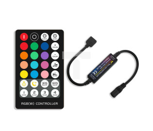 Kontroler led RGBW RF-M5 6A 5-24VDC 5V-30W 12V-72W 24V-144W wtyczkowy mini radiowy czarny