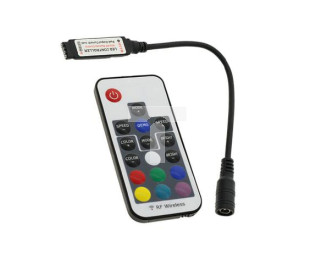 Kontroler mini RGB RF 72W 12V czarny 17 key radiowy sterownik