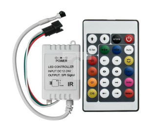 Kontroler sterownik RGB IR IC WS2811 24 przyciski 72W do 1000 pikseli Digital