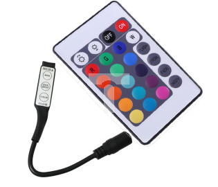 Kontroler sterownik RGB ir 72W MINI 6A 12VDC 24 key czarny