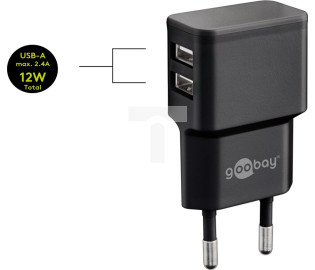 Ładowarka 2xUSB 2.4A czarna 44951