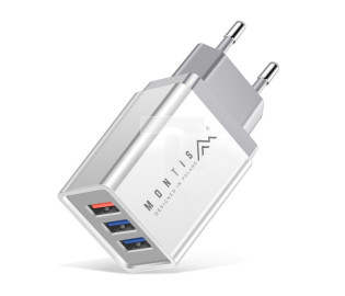 Ładowarka sieciowa 1xUSB 3.0 QC+ 2xUSB 2,4A MT009 Montis 6477112 MT009