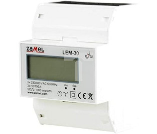 Licznik energii elektrycznej 3-fazowy LCD 100 A 4-MOD LEM-30 EXT10000235