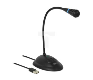 MIKROFON DELOCK USB GIĘTKI Z FUNKCJĄ WYCISZENIA CZARNY