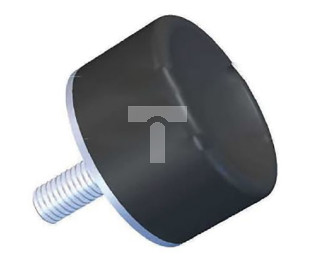 Nóżka z gwintem, M10, Ø 40mm, materiał: Guma naturalna 60Shore A, RS PRO