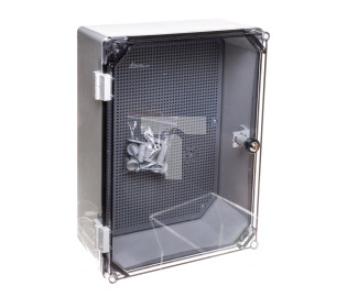 Obudowa 400x300x166mm IP65 z płytą montażową transparentna UNIbox Uni-1/T 43.11