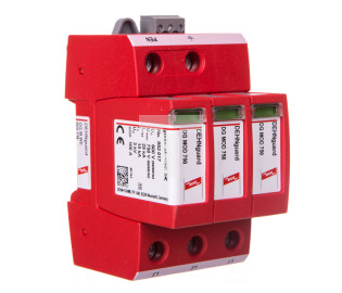 Ogranicznik przepięć C Typ 2 3P 15kA 3kV ( napiecięcie znamionowe warystora Umov = 750V AC, do IT 500) DEHNguard M WE 600 FM 95