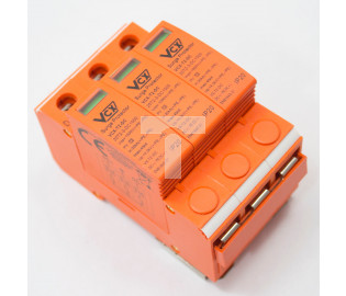 Ogranicznik przepięć DC ochronnik solarny PV T1+T2 3P typ B+C 1200V fotowoltaika panel