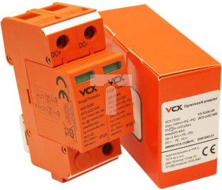 Ogranicznik przepięć fotowoltaiczny DC typ 2 (C) 2P 1000V VCX Professional do ochrony paneli solarnych PV ZESTAW 10szt.