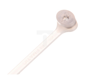 Opaska kablowa 200x2,5 biała 2-LOCK zęby stalowe BMTB2025 /100szt./