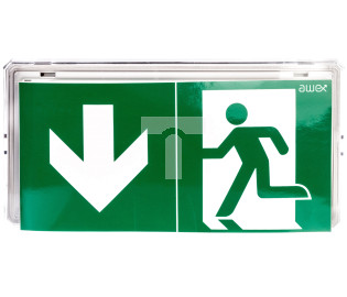 Oprawa awaryjna EXIT LED 1W 130lm 1h dwuzadaniowa AT biała + PU31 ETE/1W/B/1/SA/AT/WH
