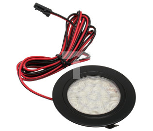 PROFI Oprawa meblowa LED okrągla czarna 1,8W ciepła biała wpuszczana podszafkowa