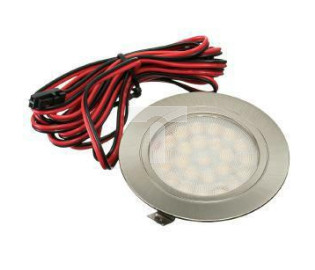 PROFI Oprawa meblowa LED okrągla srebrna 12VDC 1,8W 4000K neutralna biała wpuszczana podszafkowa