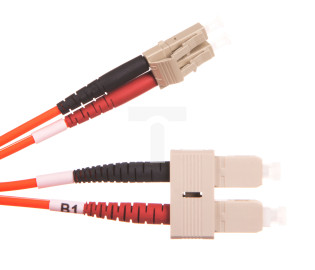 Patch cord światłowodowy LC/SC duplex MM 50/125 OM2 2m LSOH pomarańczowy DK-2532-02