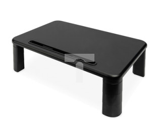 Podstawka pod monitor z drewnianym blatem do 10kg, czarna DA-90458