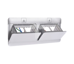 Pop-up Puszka podłogowa 100x255x61,2mm 8-modułowa aluminium 054013