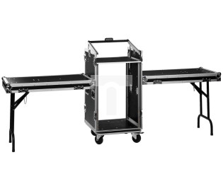 Profesjonalna skrzynia na urządzenia 482mm (19), z kółkami i 2 blatami MR-162DESK