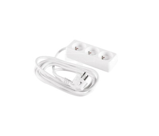 Przedłużacz 3-gniazda z/u 1,5m /H05VV-F 3G1/ biały PM-BW-3G-15