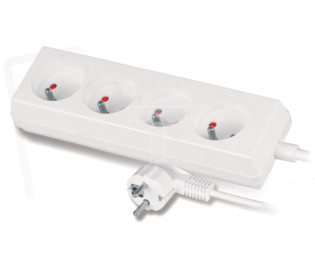 Przedłużacz 4-gniazda z/u 10A 3m /OMY 3x1/ biały PS-470