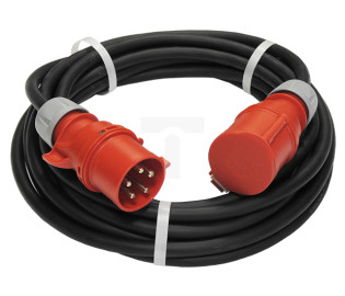 Przedłużacz budowlany elCORD z inwerterem faz CEE 32A 400V IP44 15m H07RN-F 5G4 (gumowy OPD) z wt. i gn. CEE 32A-5P 31355150