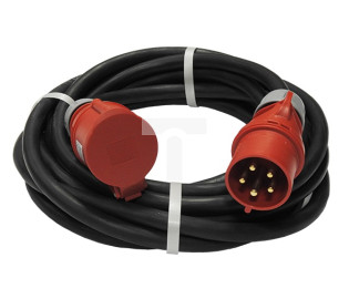 Przedłużacz budowlany trójfazowy elCORD CEE 32A 400V IP44 5m H07RN-F 5G6 z wtyczką i gniazdem CEE 32A-5P IP44 30356050
